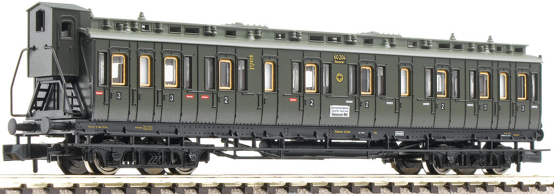 Compartment car 2nd and 3rd Class, class BC pr04, of the DRG