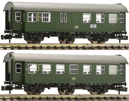 2 pc. Set: One 2nd class conversion car and another one with luggage compartment, DB